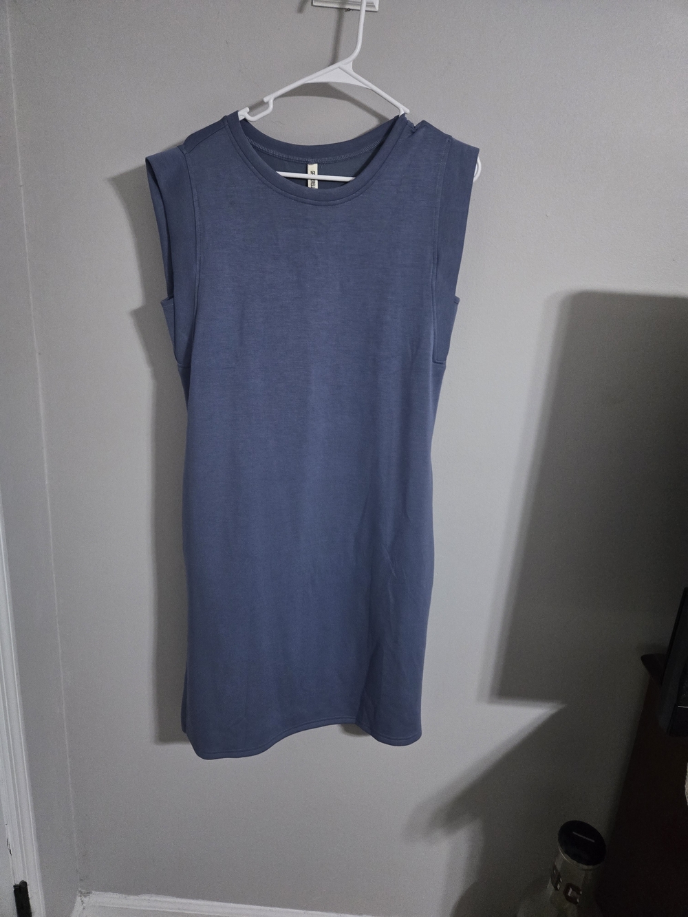 Sleeveless Midi Shift Dress in Slate Blue